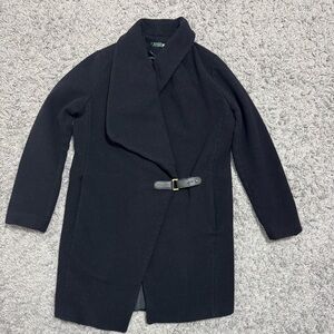 Ralph Lauren Women’s Wool Cashmere Shawl Buckle Drape-Front Coat Size 4